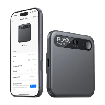 Balss ierakstītājs BOYA Notra ar mākslīgā intelekta transkripciju, 64 GB, melns