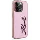 Karl Lagerfeld Wrinkled Metal Signature vāciņš iPhone 15 Pro Max, rozā