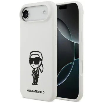Karl Lagerfeld Silicone Karl Sketch & Logo MagSafe vāciņš iPhone 17 Air, balts