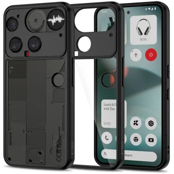 Tech-Protect Nothing Phone 3 vāciņš MagMat, melns/caurspīdīgs