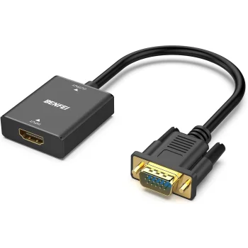 Benfei HDMI uz VGA vienvirziena adapteris ar 3.5mm audio, melns