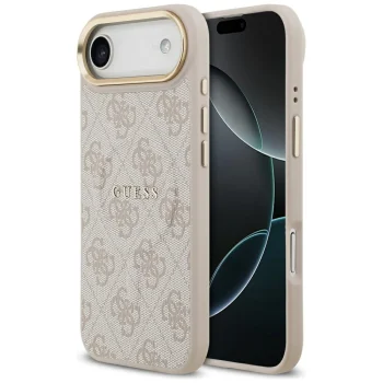 Guess 4G PU Classic Logo MagSafe vāciņš iPhone 17 Air, rozā