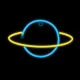 LED neona lampa Forever Light SATURN USB vai 3xAA, dzeltena un zila