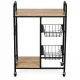 Virtuves ratiņi uz riteņiem ModernHome, 2 plaukti un 2 izvelkami grozi, 56.5x30x86.5 cm