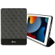 Guess iPad 10.2\" atverams vāciņš maciņš grāmatiņa 4G Stripe Allover, melns