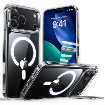 ESR Classic Hybrid Kickstand MagSafe vāciņš iPhone 17 Pro caurspīdīgs