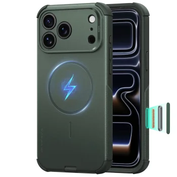 ESR Cyber Tough MagSafe vāciņš priekš iPhone 18 Pro / 17 Pro, zaļš
