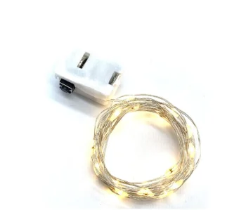 Telcon LED lampiņu virtene stieplē Ziemassvētku rotājumiem, 50 cm, ar baterijām