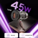 Tech-Protect CC01 45W auto lādētājs USB-A / USB-C, melns