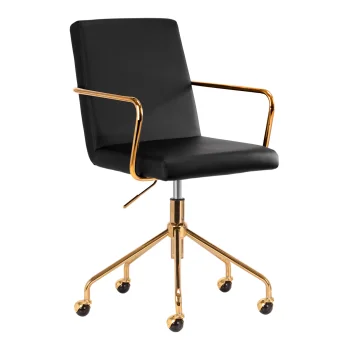 Activeshop QS-OF211G Kosmētiskais Krēsls, Melns/Zelts