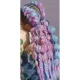 Soulima sintētiskie mati Ombre, zili/violeti, 60 cm