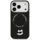 Karl Lagerfeld Choupette Pin MagSafe vāciņš iPhone 17 Pro Max, melns