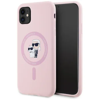 Karl Lagerfeld Silicone Karl&Choupette MagSafe vāciņš iPhone 11 6.1", rozā