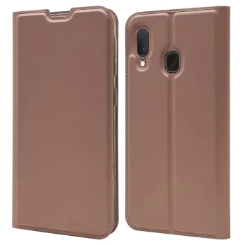 Samsung Galaxy A20e (SM-A202F) Magnetic Leather Case Cover Card Holder, Rose | Telefona Vāciņš Maciņš Apvalks...