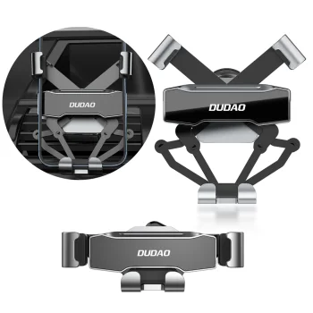 Dudao F11Pro gravitācijas auto tālruņa turētājs restei, melns