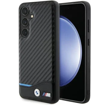 BMW Samsung Galaxy S24 vāciņš Leather Carbon, melns