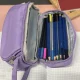 Maaleo 24518 Četru nodalījumu atlokāms skolas penālis, Violets | Four-compartment Extendable Pencil Case