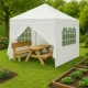 Automātiski saliekams dārza paviljons 3x3 m ar 4 sienām MultiGarden, balts