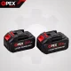 Akumulatora dzīvžoga šķēres OPEX Tools OPX28028 21V 150W 53 cm ar 2x 3,0Ah akumulatoriem