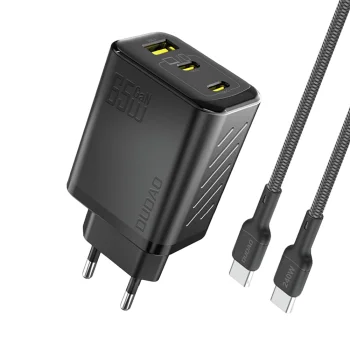 Dudao A29C 65W GaN lādētājs ar USB-C vadu - Melns