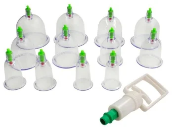 Vakuuma Pretcelulīta Masāžas Bankas Ķermenim, 12 gab. | Vacuum Suction Body Anti Cellulite Massage Cups