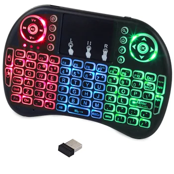 Mini bezvadu klaviatūra ar LED apgaismojumu TV un datoram