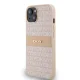 DKNY iPhone 15 / 14 / 13 vāciņš Mono Stripe & Metal Logo, rozā