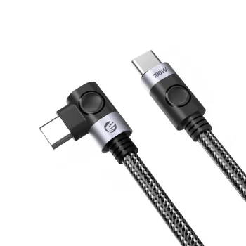 USB-C uz USB-C kabelis Orico C2CW PD 100W 480Mb/s 90° leņķa 0.5m, melns