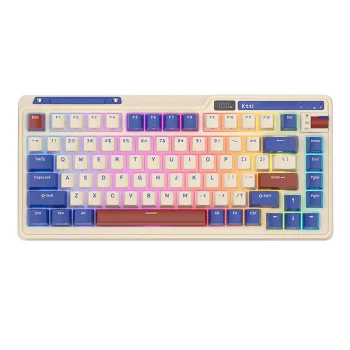 Bezvadu mehāniskā klaviatūra Royal Kludge KZZI K75 pro RGB, Moment Switch (retro zila) | Wireless mechanical...
