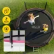 4FIZJO dārza batuts CLASSIC ar tīklu un kāpnēm 312 cm 10 FT, rozā un melns