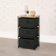 Plaukts ar 3 auduma groziem ModernHome loft stila organizators, melns