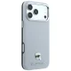 Karl Lagerfeld Grained Karl Head Metal MagSafe vāciņš iPhone 18 Pro / 17 Pro, pelēks