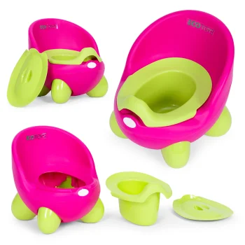 Ecotoys PP112 RED bērnu podiņš ar izņemamu ieliktni, rozā/zaļš