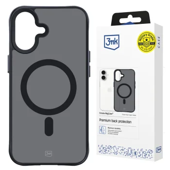 3mk iPhone 16 vāciņš Smoke MagCase ar MagSafe, puscaurspīdīgs