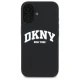 DKNY Silicone White Printed Logo MagSafe vāciņš iPhone 16 6.1\", melns