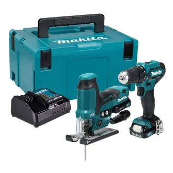 Makita CLX252SAJ 12 V akumulatora instrumentu komplekts (urbjmašīna, figūrzāģis, 2x 2.0 Ah)