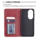 Huawei P50 Geometric Pattern Leather Stand Case Cover - Red | Vāks Maciņš Maks Grāmatiņa Apvalks