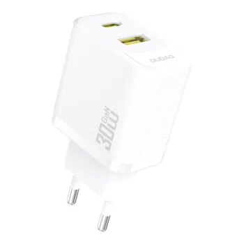 Dudao A27TEU GaN USB-A / USB-C lādētājs PD 30W - balts