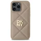 DKNY Quilted Stack Logo iPhone 14 Pro vāciņš, bēšs