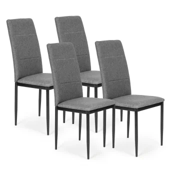 ModernHome ēdamistabas un viesistabas krēslu komplekts, 4 gab., pelēks