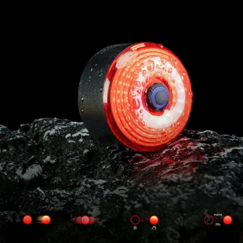 Rockbros C52-2 velosipēda sēdekļa soma ar aizmugurējo lukturi 250 mAh - zaļa