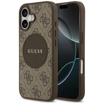 Guess 4G Circle Classic Logo MagSafe vāciņš iPhone 17, brūns