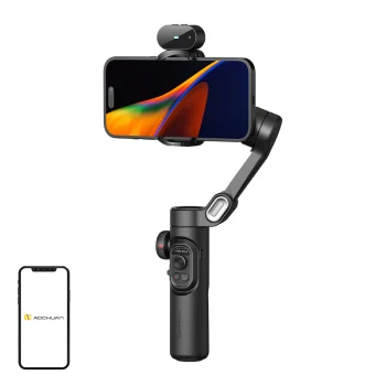 Aochuan Smart XE Gimbal stabilizators ar AI sensoru, melns