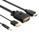 Orico XD-VATH VGA + 3.5mm uz HDMI kabelis ar USB barošanu 5m Melns