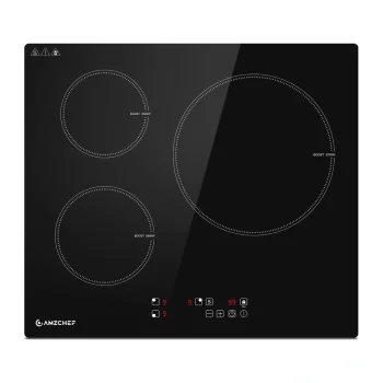 Iebūvējamā indukcijas plīts virsma AMZCHEF CE-T-74IB3xyzf-CS, 3 zonas, 7400W