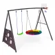 Ecotoys 4-in-1 Dārza rotaļu laukums ar šūpolēm un basketbola grozu