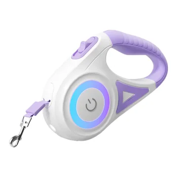 Automātiskā suņu pavada Rojeco RQYS-04 ar LED lukturi 5 m, violeta