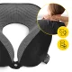 Ceļojumu spilvens kaklam 4FIZJO Memory Foam gulēšanai, melns
