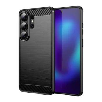 Samsung Galaxy S26 Ultra (SM-S948B/DS) Carbon Fiber TPU Protective Case Cover, Black | Telefona Vāciņš Maciņš...