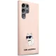 Karl Lagerfeld Liquid Silicone Choupette vāciņš Galaxy S23 Ultra, rozā